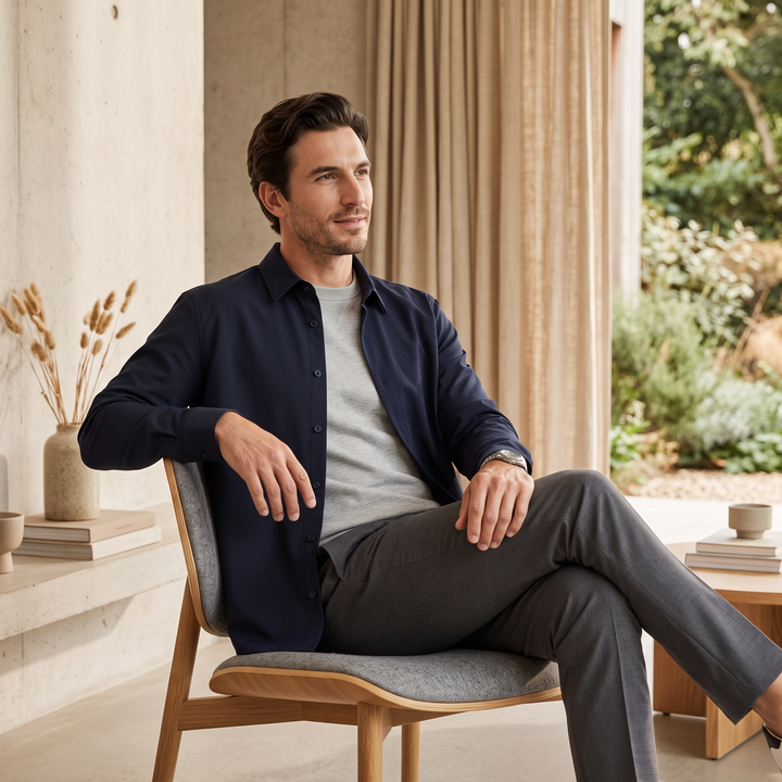 Rowan | Relaxed Viscose Overshirt with Button-Down Front