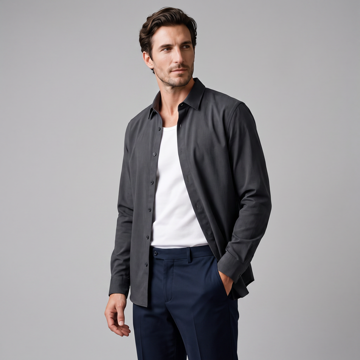 Rowan | Relaxed Viscose Overshirt with Button-Down Front