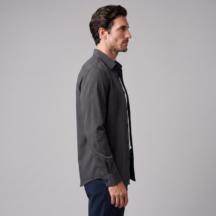 Rowan | Relaxed Viscose Overshirt with Button-Down Front
