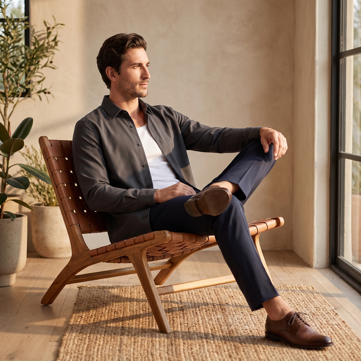 Rowan | Relaxed Viscose Overshirt with Button-Down Front