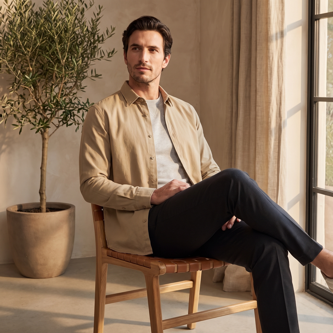 Rowan | Relaxed Viscose Overshirt with Button-Down Front