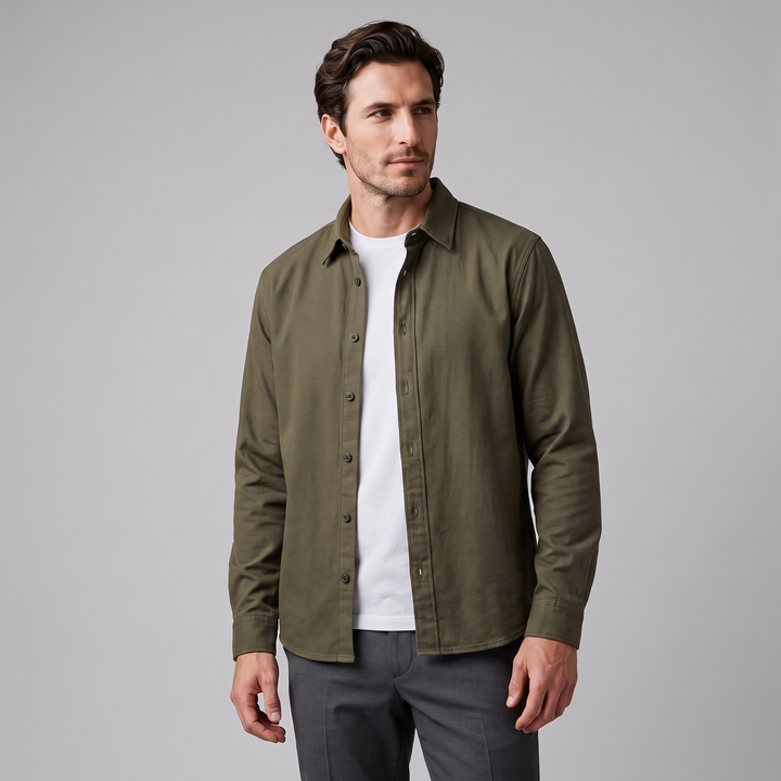 Rowan | Relaxed Viscose Overshirt with Button-Down Front