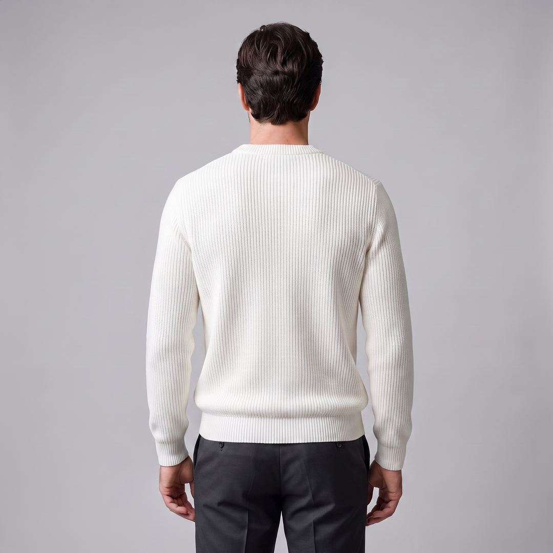 Tobias | Relaxed Ribbed Crew Neck Cotton Sweater
