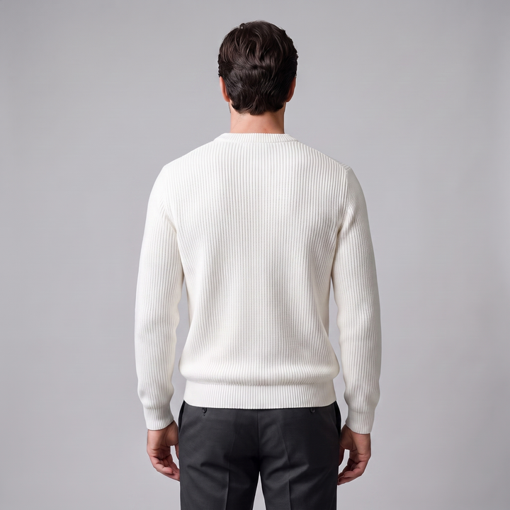 Tobias | Relaxed Ribbed Crew Neck Cotton Sweater