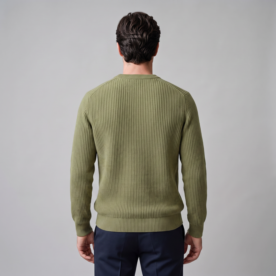 Tobias | Relaxed Ribbed Crew Neck Cotton Sweater