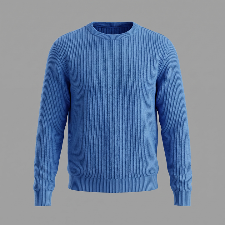 Tobias | Relaxed Ribbed Crew Neck Cotton Sweater