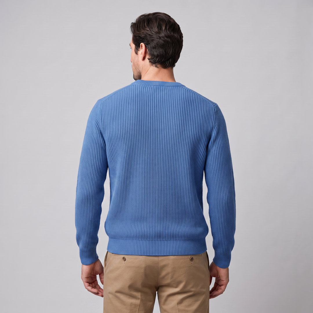 Tobias | Relaxed Ribbed Crew Neck Cotton Sweater