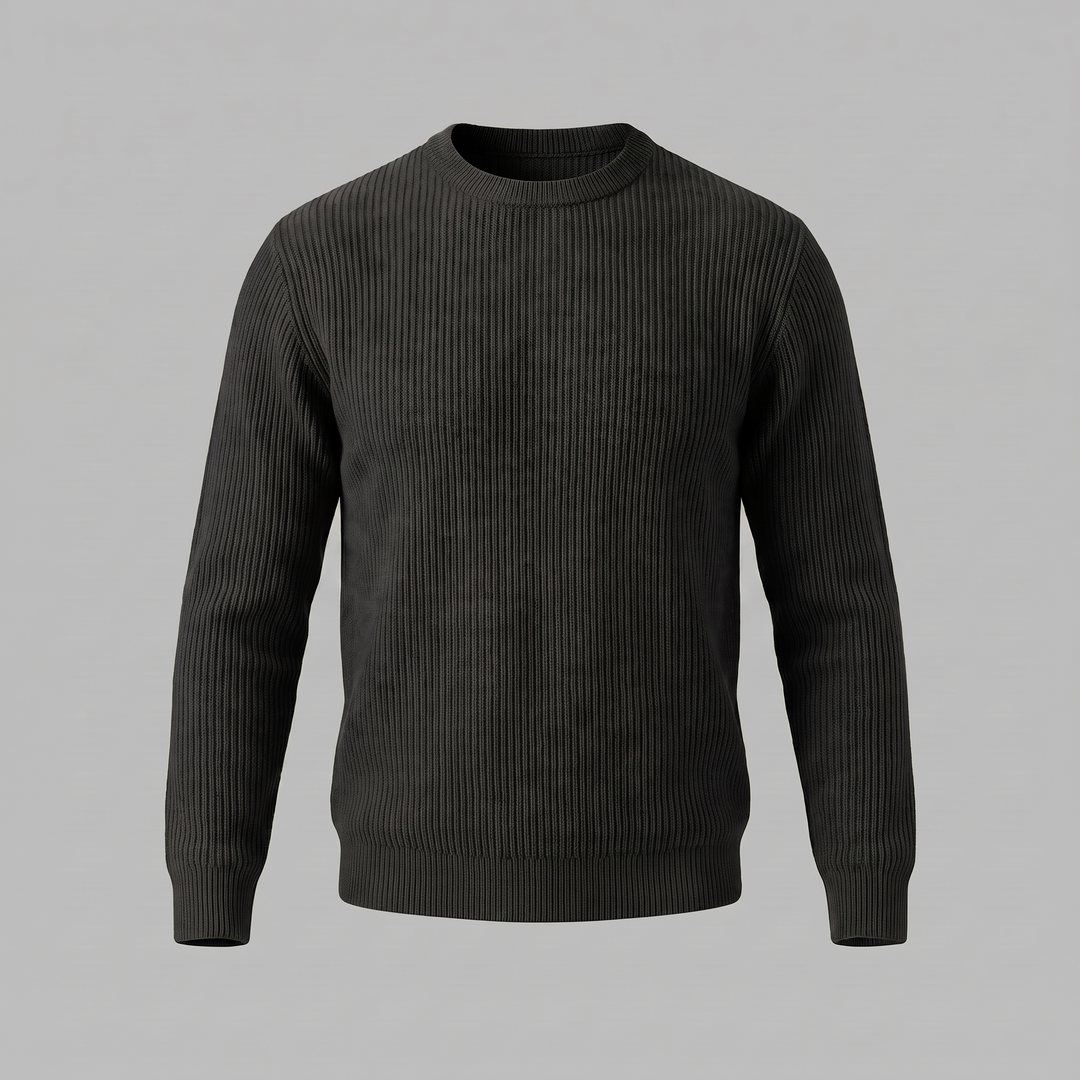 Tobias | Relaxed Ribbed Crew Neck Cotton Sweater