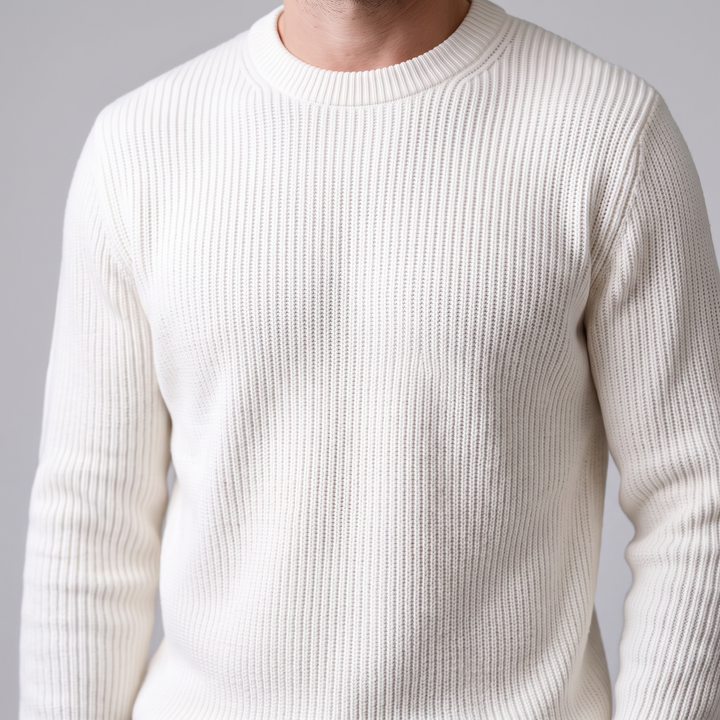 Tobias | Relaxed Ribbed Crew Neck Cotton Sweater