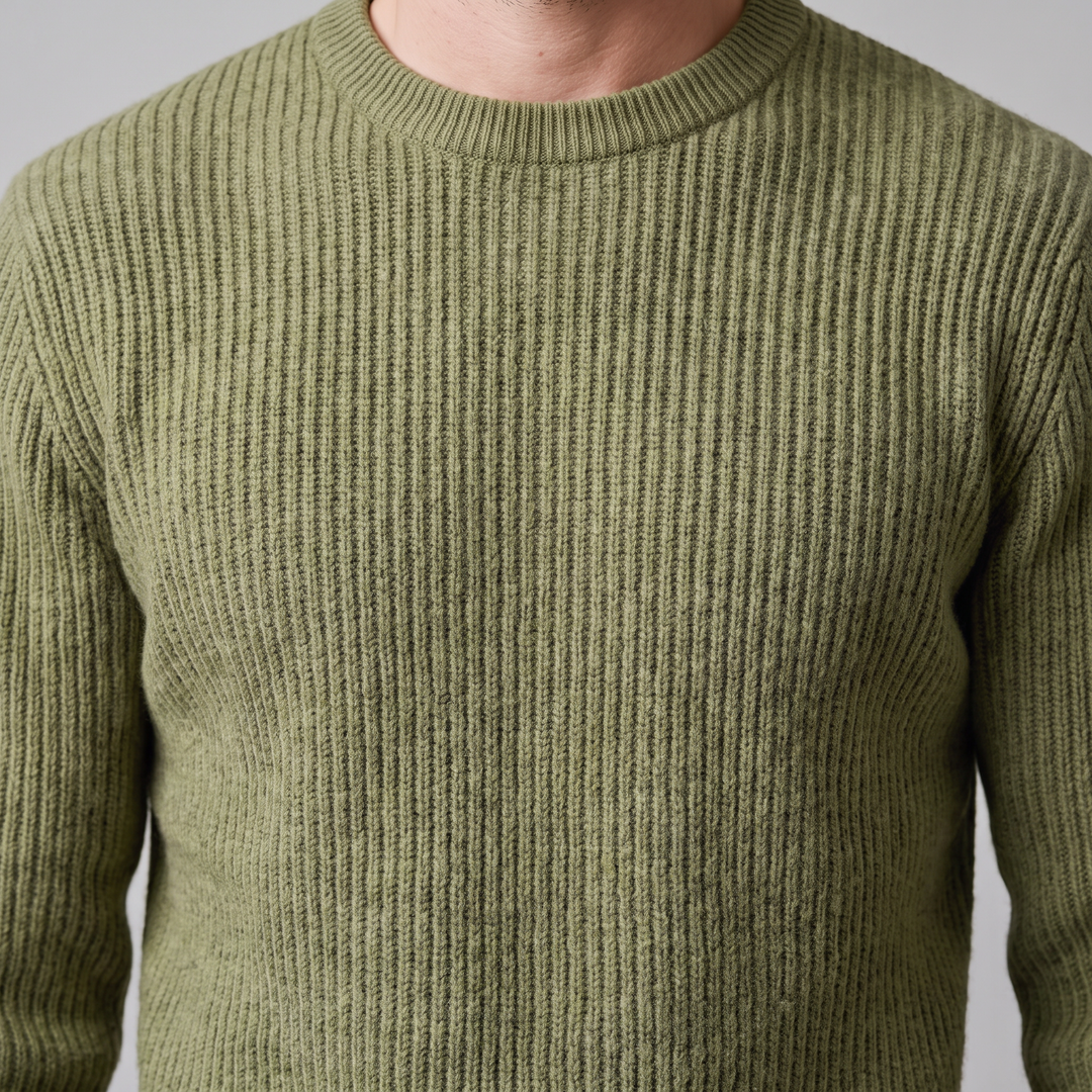 Tobias | Relaxed Ribbed Crew Neck Cotton Sweater