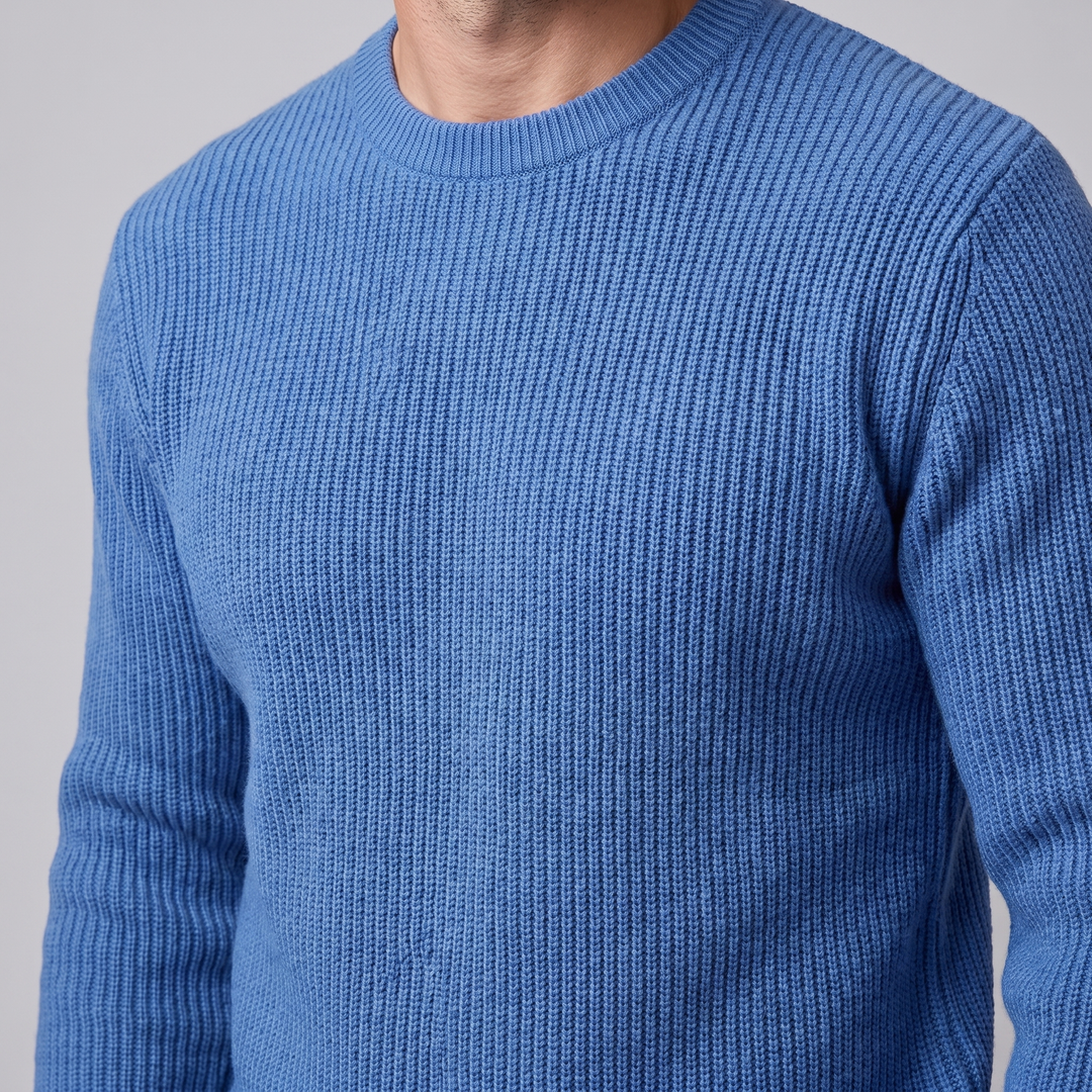Tobias | Relaxed Ribbed Crew Neck Cotton Sweater