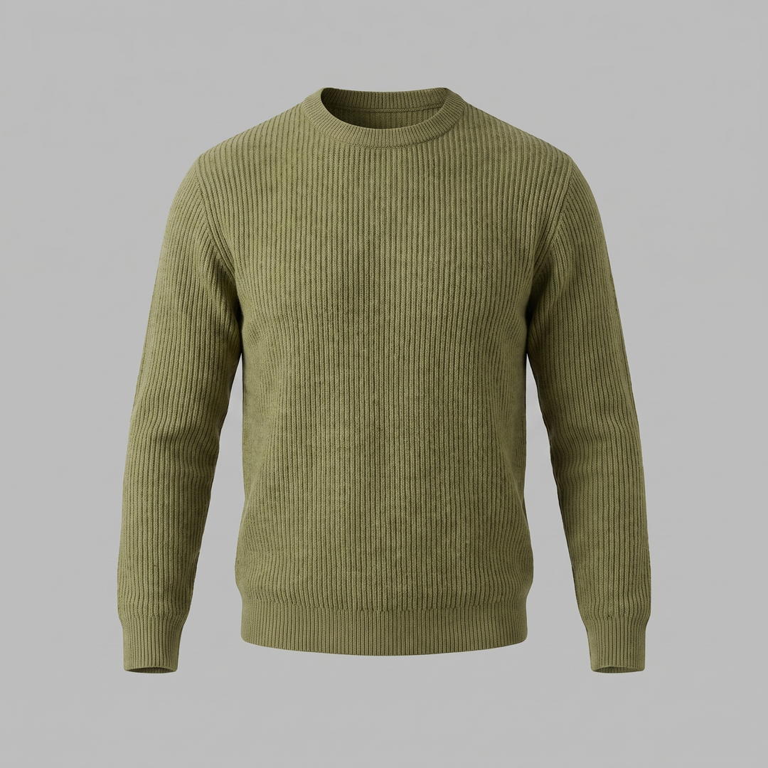 Tobias | Relaxed Ribbed Crew Neck Cotton Sweater