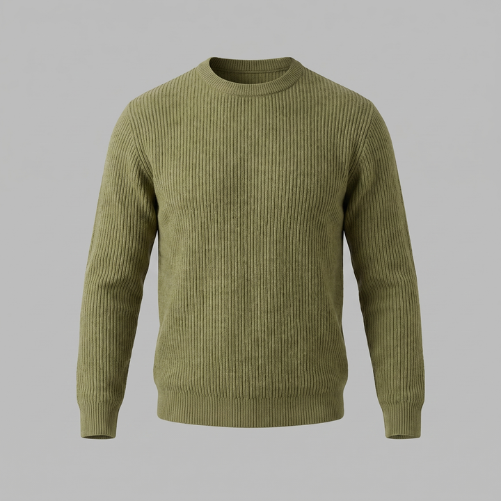 Tobias | Relaxed Ribbed Crew Neck Cotton Sweater