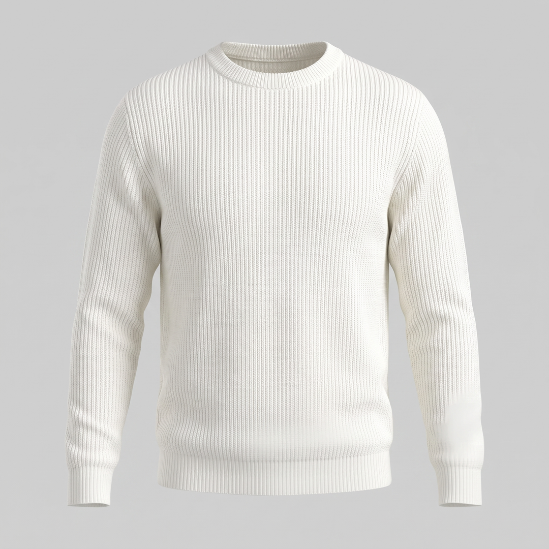 Tobias | Relaxed Ribbed Crew Neck Cotton Sweater