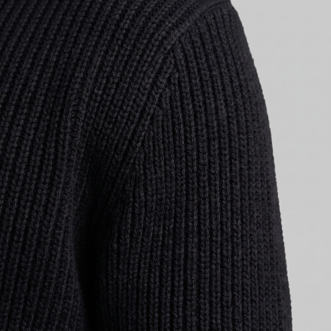 Silas | Sharp Ribbed Full-Zip Knit Cardigan