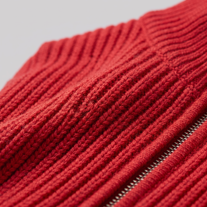 Silas | Sharp Ribbed Full-Zip Knit Cardigan
