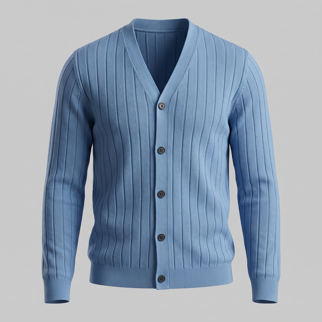 Kendrick | Relaxed Ribbed V-Neck Cardigan for Men