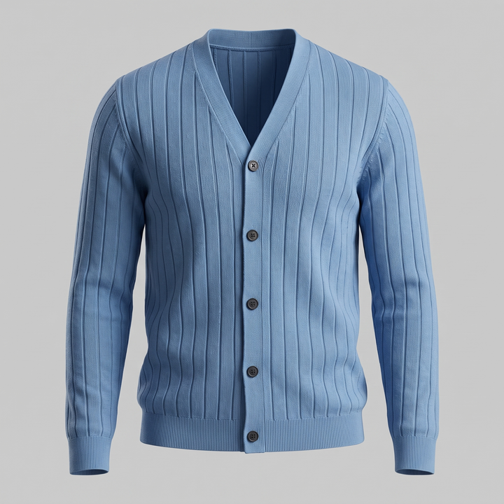 Kendrick | Relaxed Ribbed V-Neck Cardigan for Men