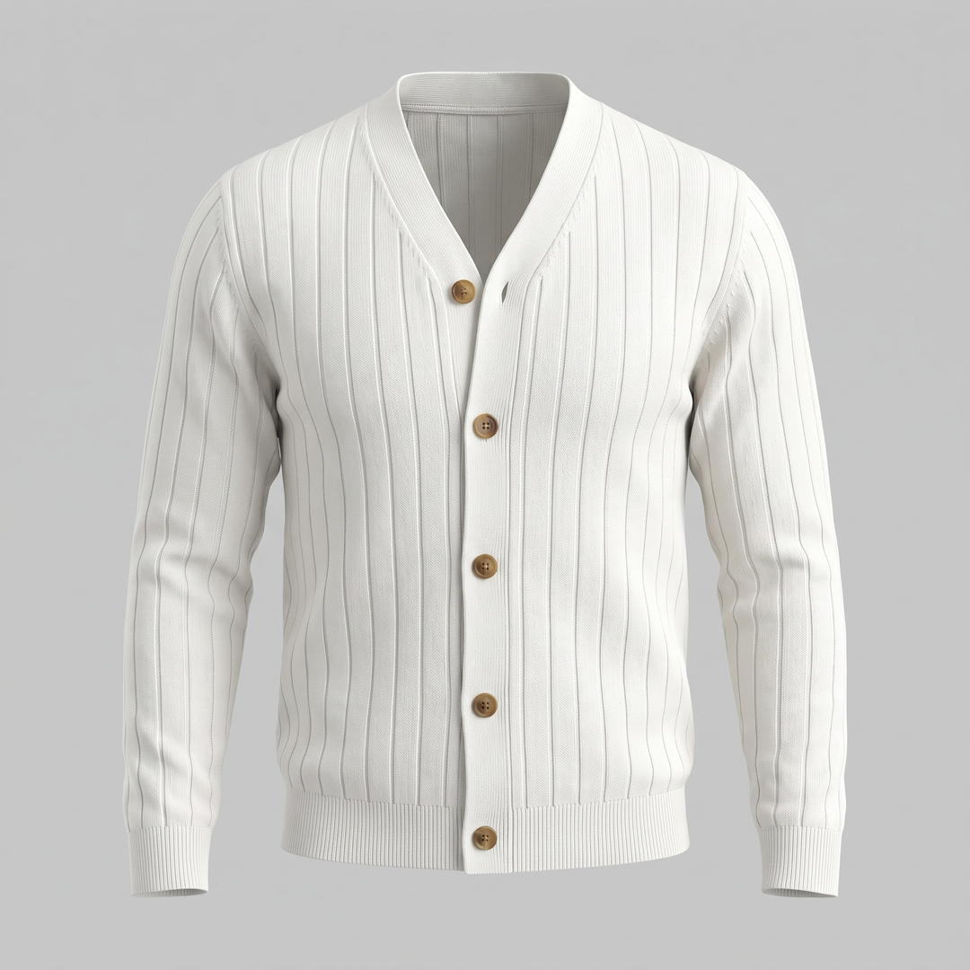 Kendrick | Relaxed Ribbed V-Neck Cardigan for Men