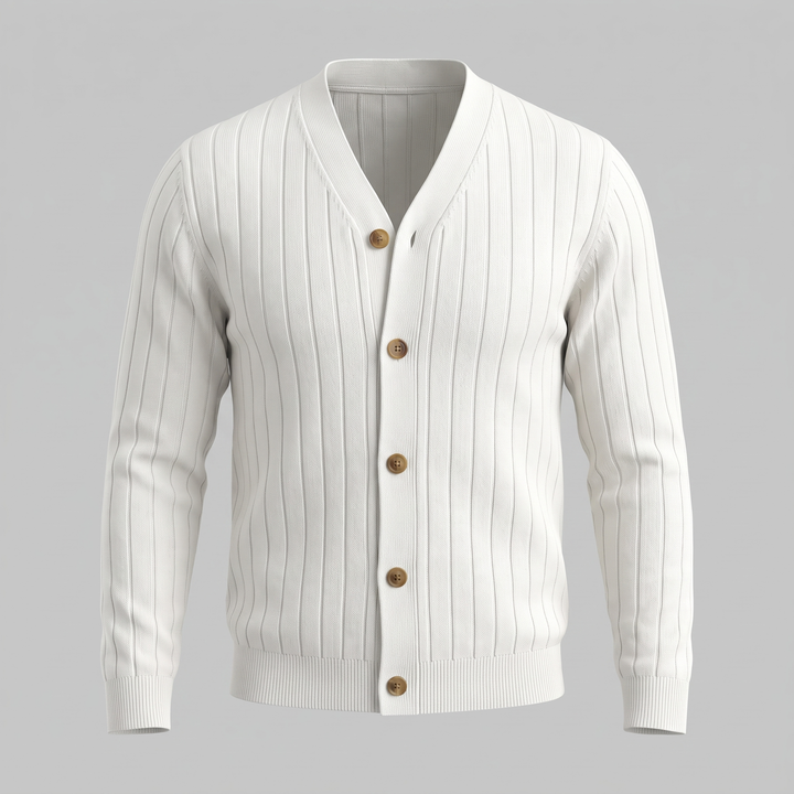 Kendrick | Relaxed Ribbed V-Neck Cardigan for Men