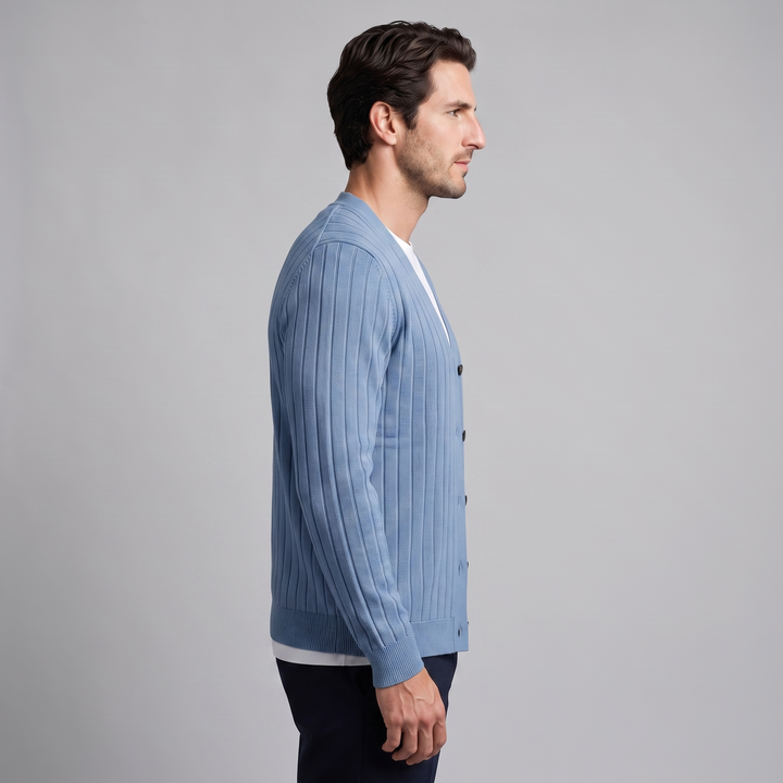 Kendrick | Relaxed Ribbed V-Neck Cardigan for Men