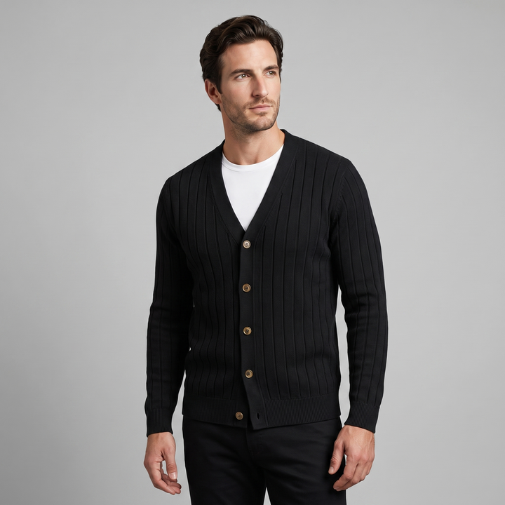 Kendrick | Relaxed Ribbed V-Neck Cardigan for Men