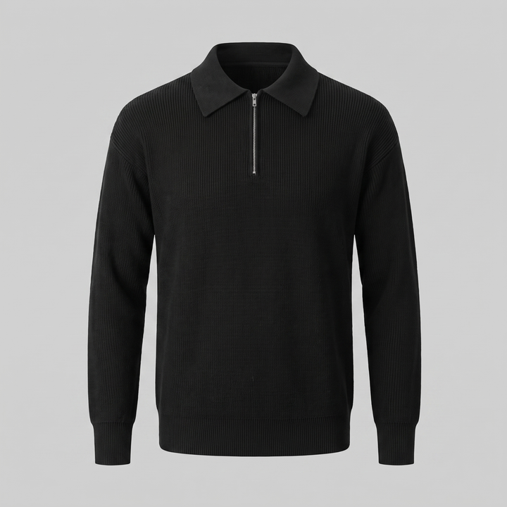 Soren | Sharp Quarter Zip Polo Knitted Sweater