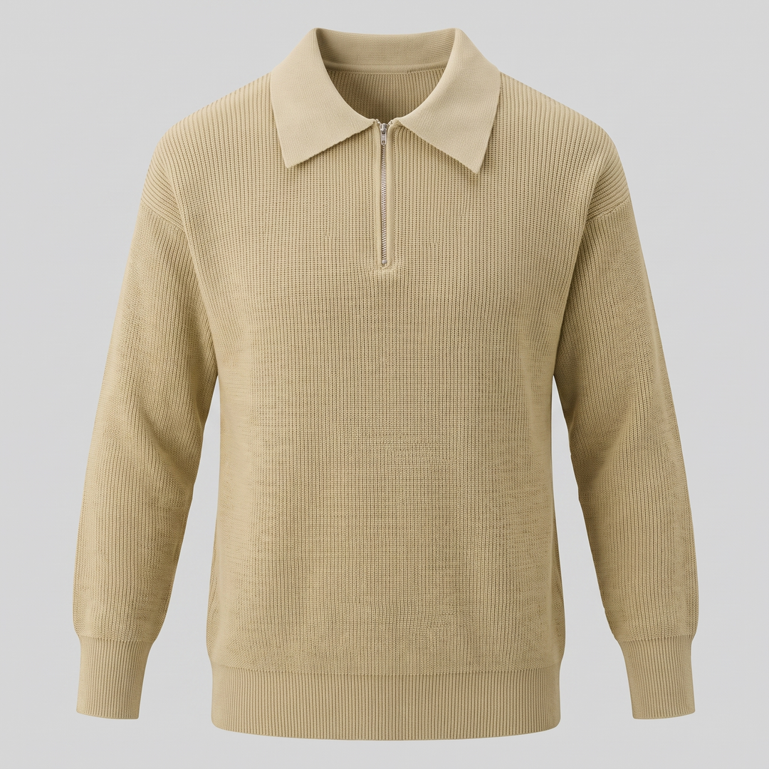 Soren | Sharp Quarter Zip Polo Knitted Sweater