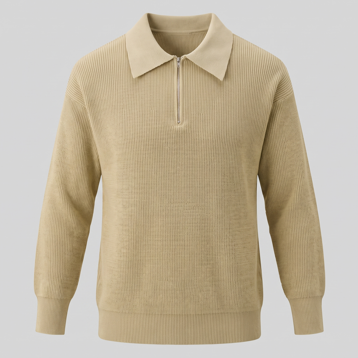 Soren | Sharp Quarter Zip Polo Knitted Sweater