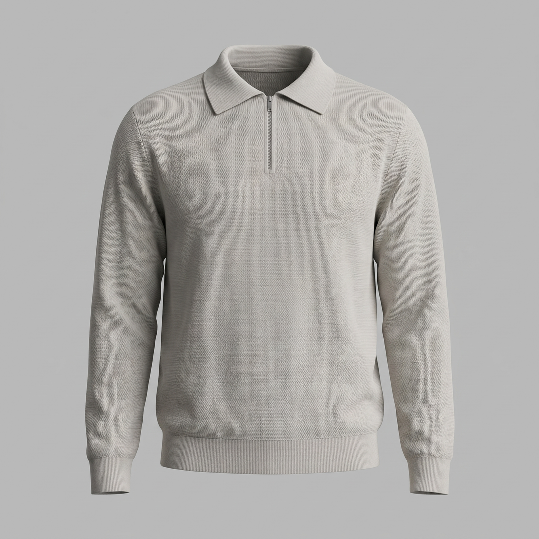 Soren | Sharp Quarter Zip Polo Knitted Sweater