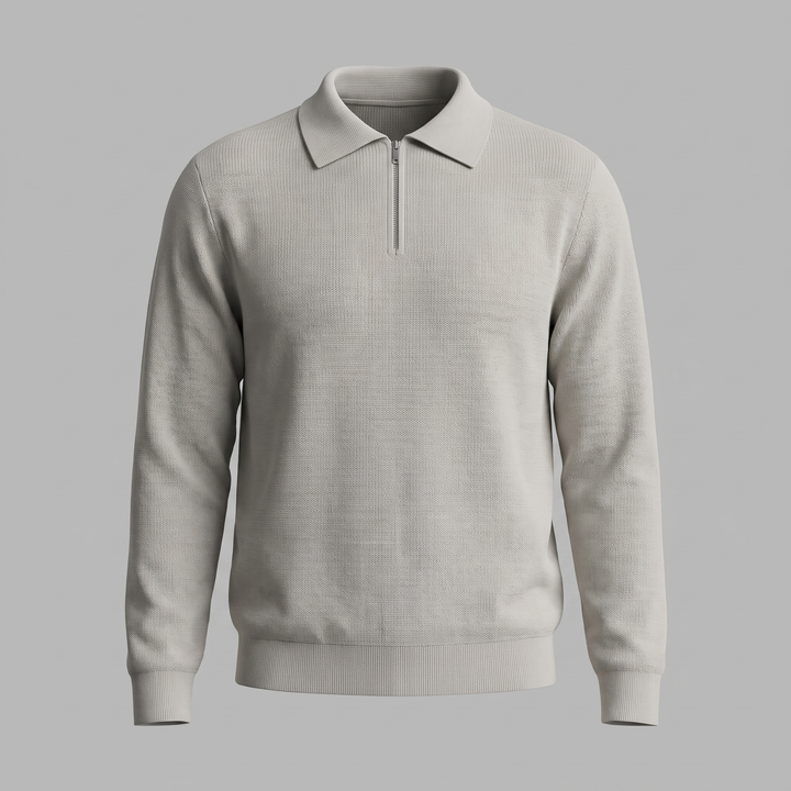 Soren | Sharp Quarter Zip Polo Knitted Sweater