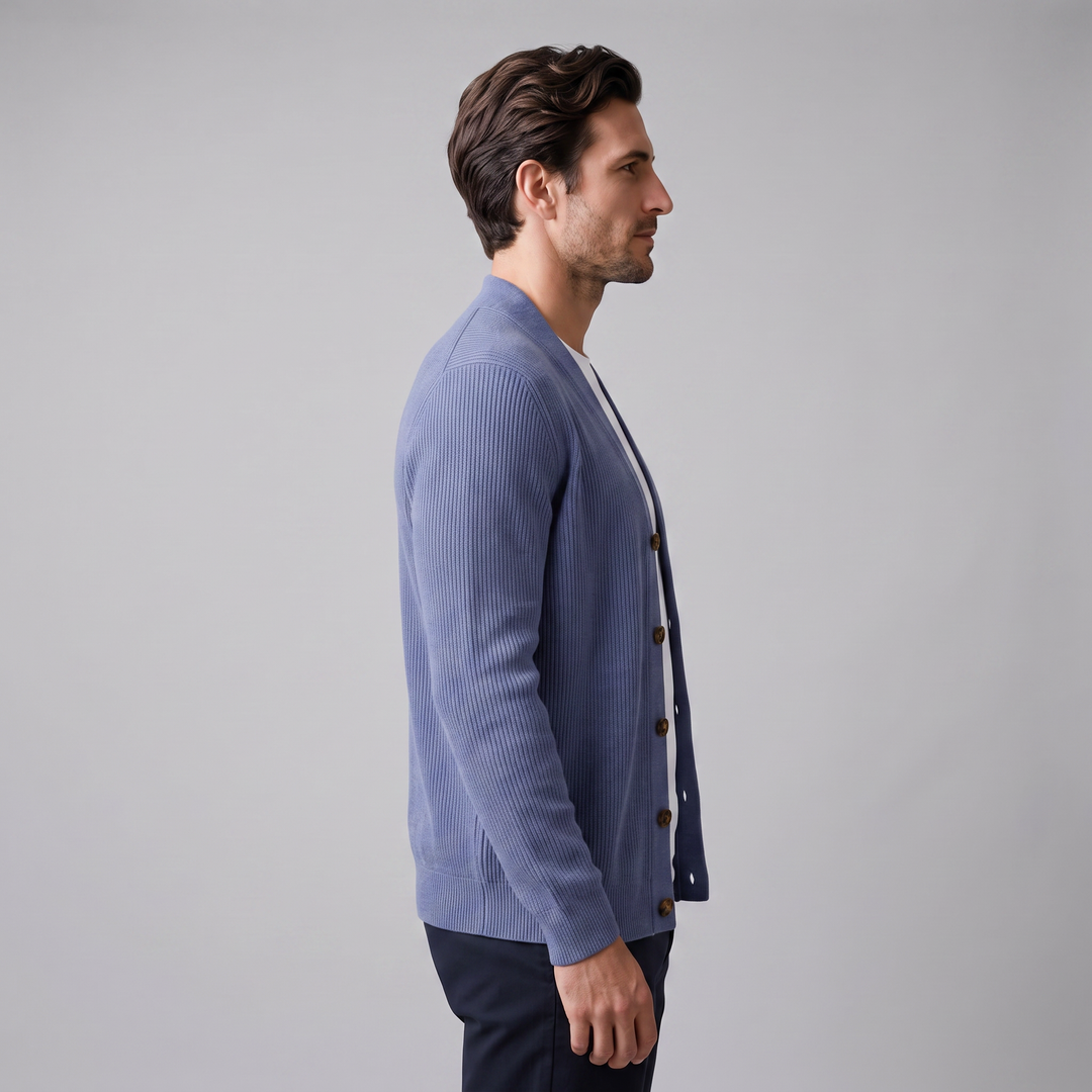 Jasper | Relaxed Ribbed Wool Full-Zip Cardigan