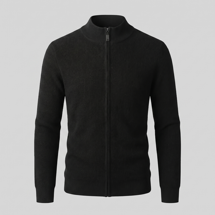 Jasper | Relaxed Ribbed Wool Full-Zip Cardigan