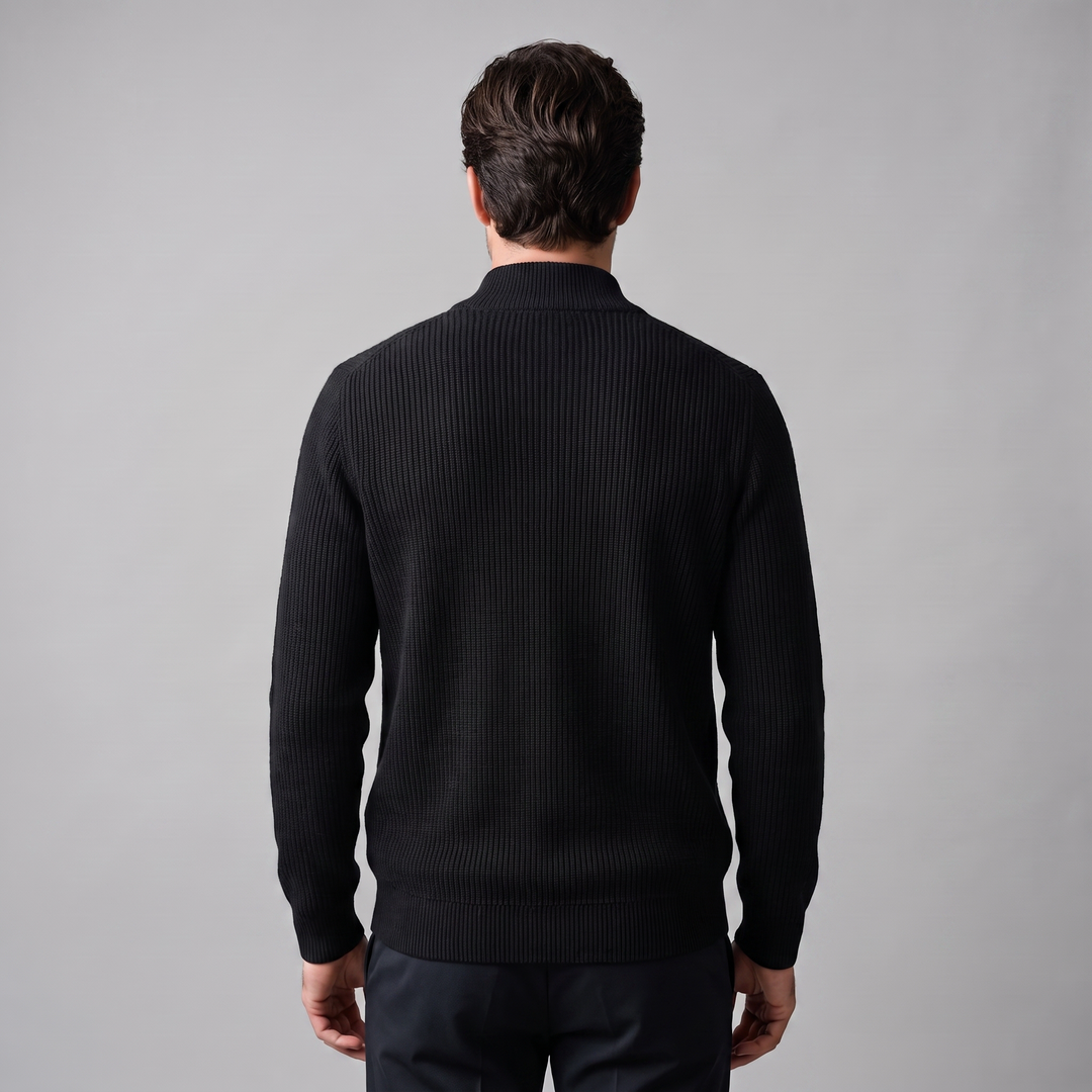 Jasper | Relaxed Ribbed Wool Full-Zip Cardigan