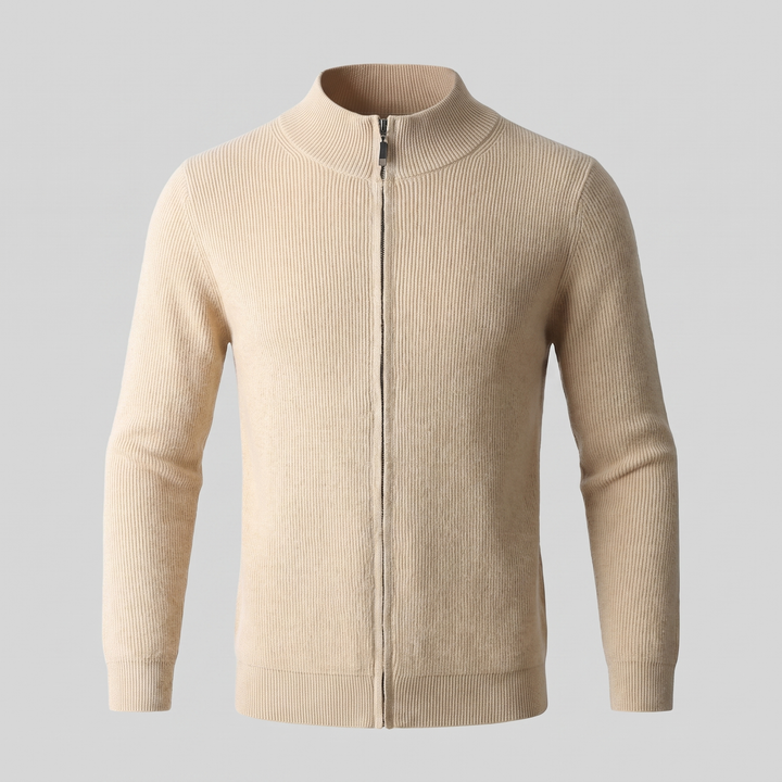 Jasper | Relaxed Ribbed Wool Full-Zip Cardigan