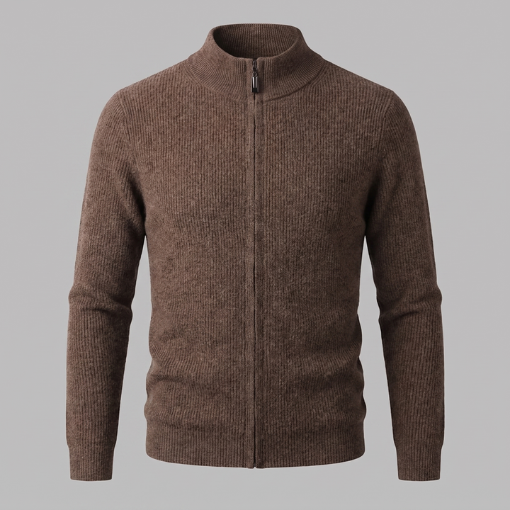 Jasper | Relaxed Ribbed Wool Full-Zip Cardigan