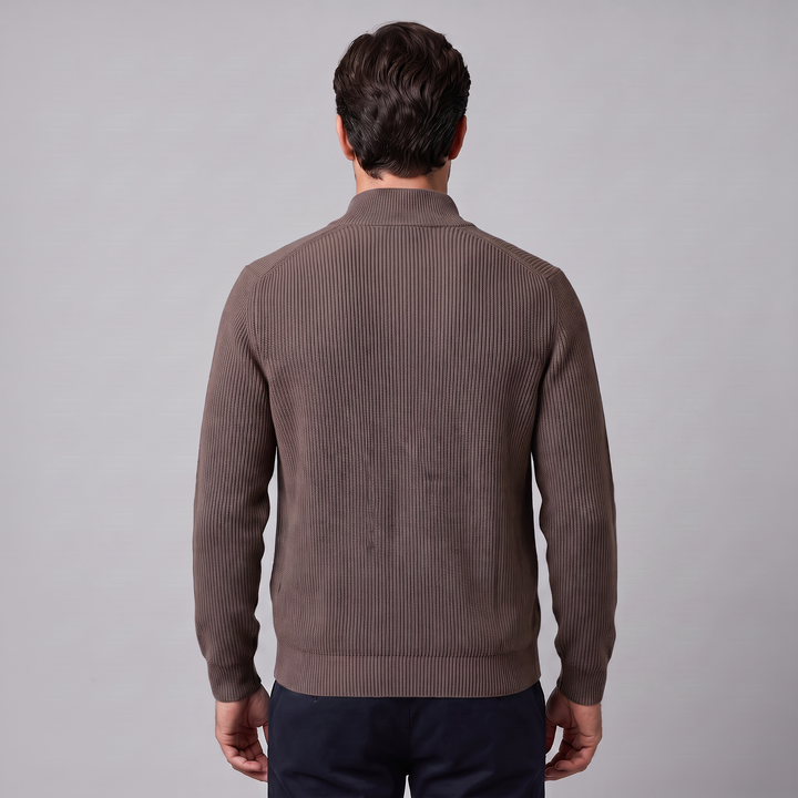 Jasper | Relaxed Ribbed Wool Full-Zip Cardigan