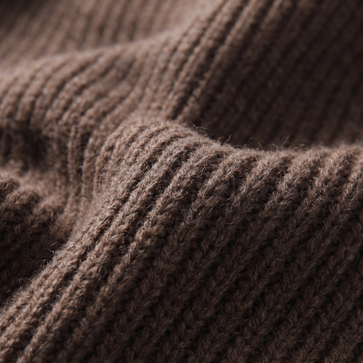 Jasper | Relaxed Ribbed Wool Full-Zip Cardigan