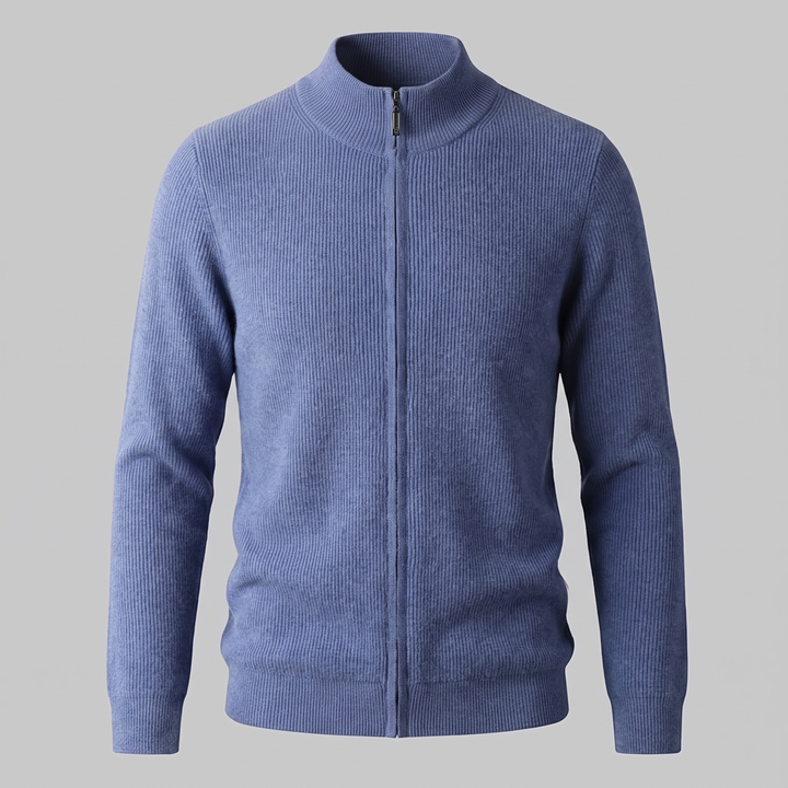 Jasper | Relaxed Ribbed Wool Full-Zip Cardigan