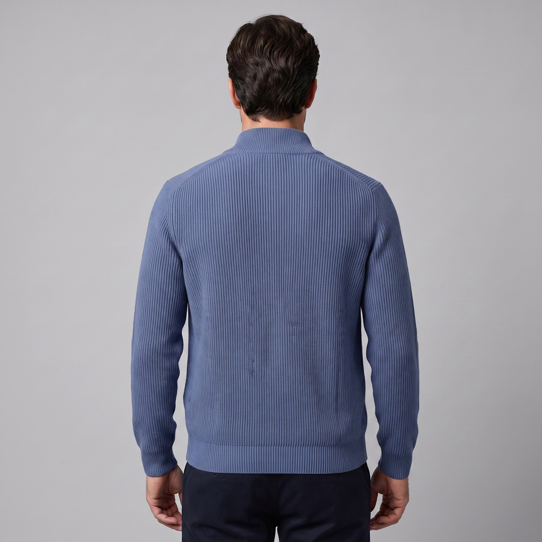 Jasper | Relaxed Ribbed Wool Full-Zip Cardigan