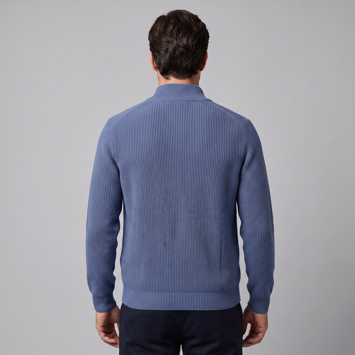 Jasper | Relaxed Ribbed Wool Full-Zip Cardigan
