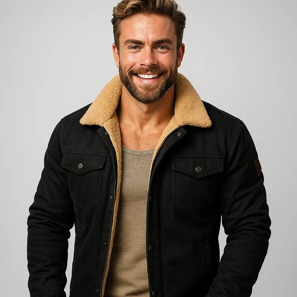 Declan | Warm Shearling Collar Jacket for Men's Outerwear