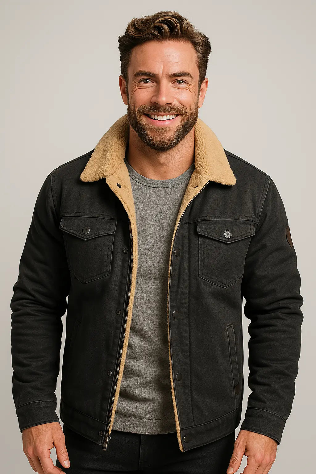 Declan | Warm Shearling Collar Jacket for Men's Outerwear