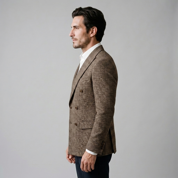 Oscar | Sharp Double-Breasted Check Blazer for Men's Tailoring
