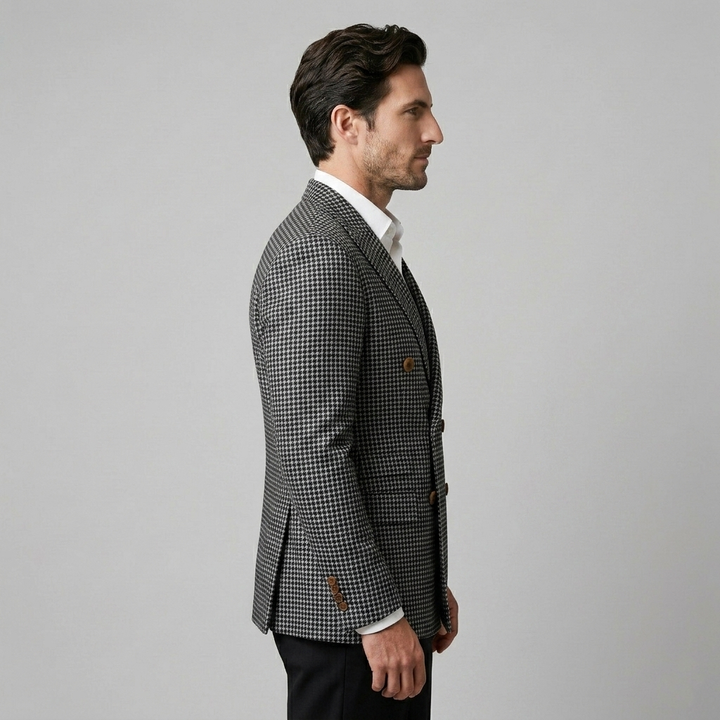 Oscar | Sharp Double-Breasted Check Blazer for Men's Tailoring