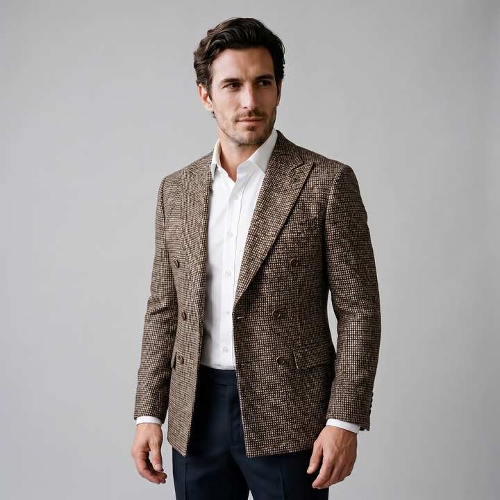 Oscar | Sharp Double-Breasted Check Blazer for Men's Tailoring