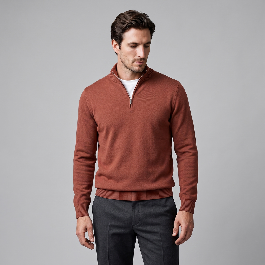 Kellan | Sharp Slim Fit Half-Zip Knit Sweater