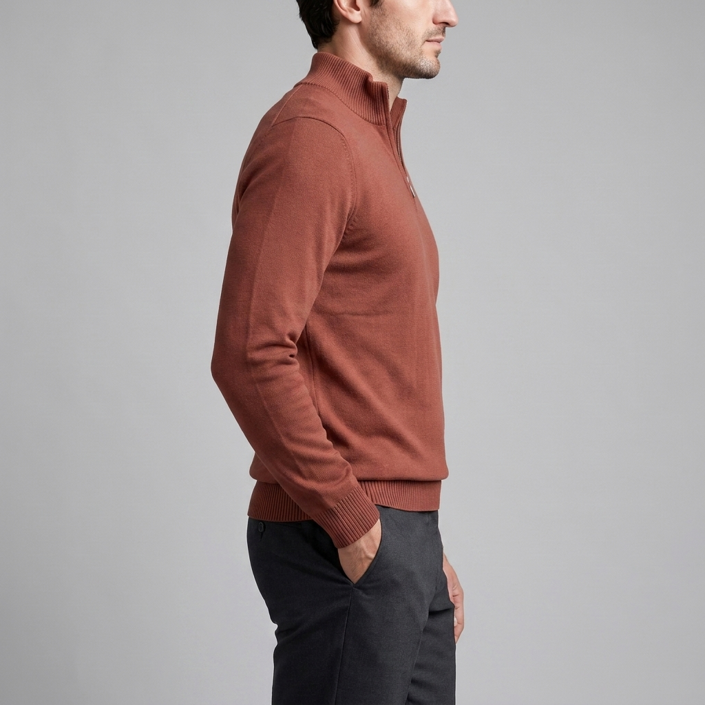 Kellan | Sharp Slim Fit Half-Zip Knit Sweater
