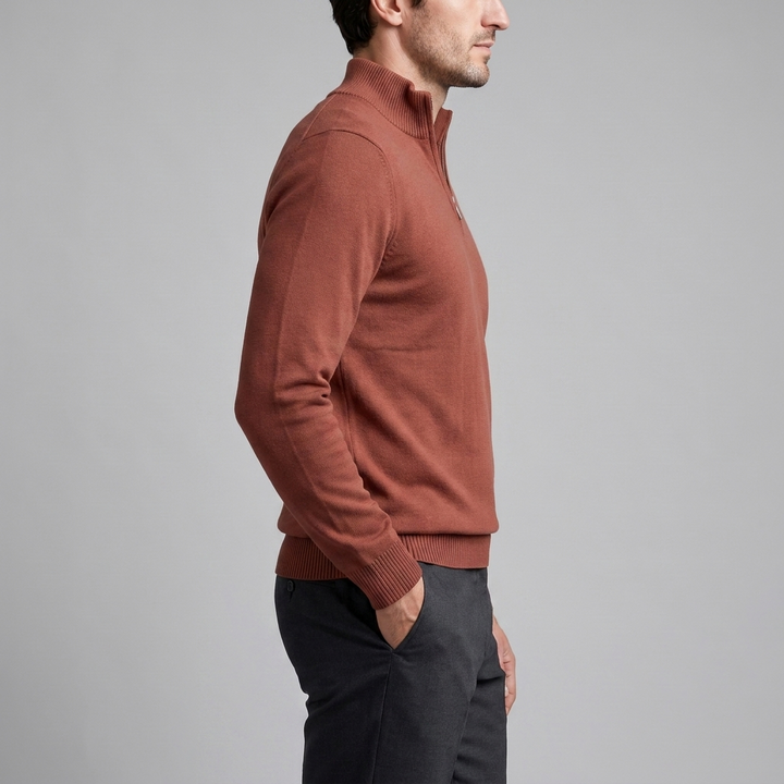 Kellan | Sharp Slim Fit Half-Zip Knit Sweater
