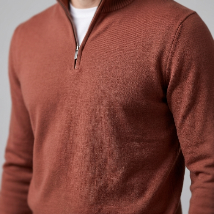 Kellan | Sharp Slim Fit Half-Zip Knit Sweater